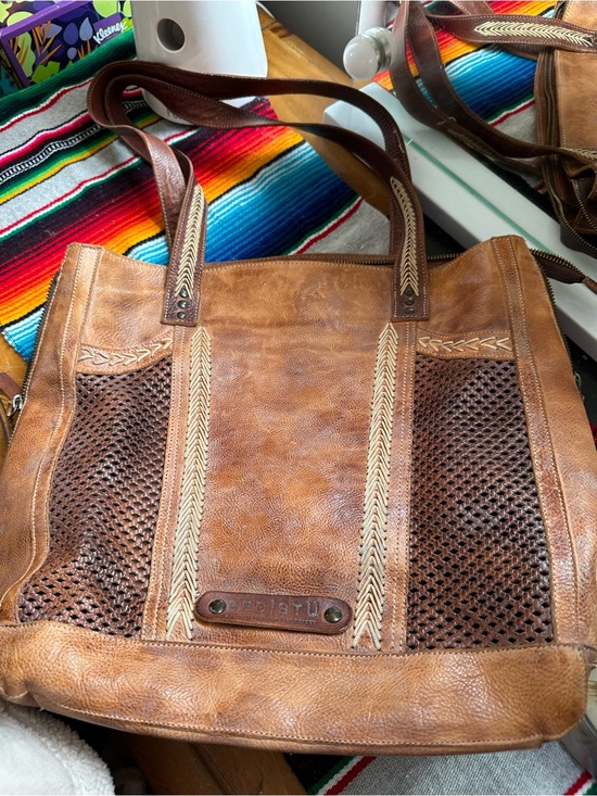 Bed Stu Handbags - Bed Stu Brown Tan Woven Leather Tote